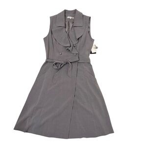 SANDRA DARREN Gray Sleeveless Ruffle wrap Dress size 6
